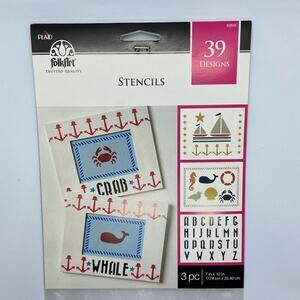 Plaid Folk Art Stencils, 39 Designs, Set of 2